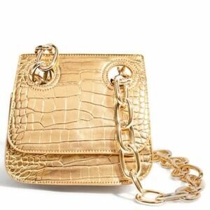 House of Want Shoulder Bag We Are Original Vegan Gold Croc